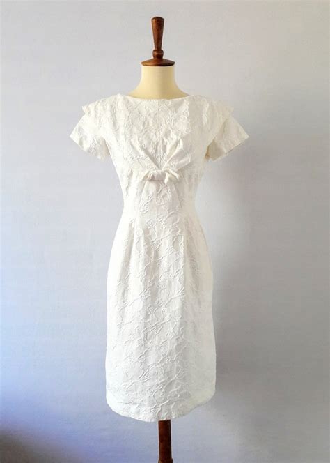 1950s Vintage White Pencil Dress Vintage Pinup Dress Etsy White