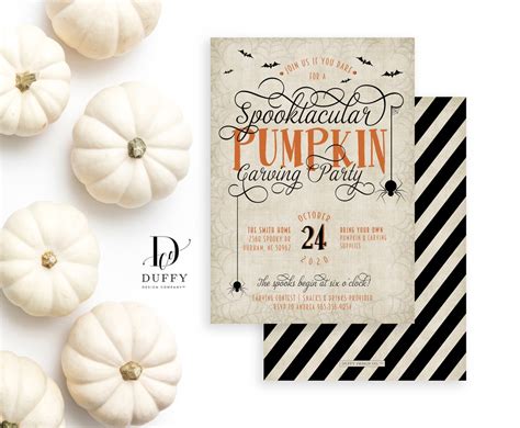 Spooktacular Pumpkin Carving Invitation Halloween Party Etsy