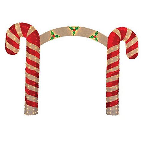 10 Pre Lit Candy Cane Christmas Archway Yard Art Decoration Clear