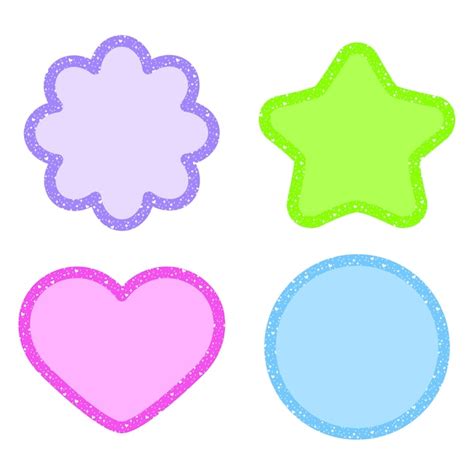 Premium Vector Cute Shapes With Glitters Icons