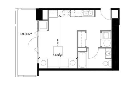 Studio 350 Sq Ft Apartment Floor Plan