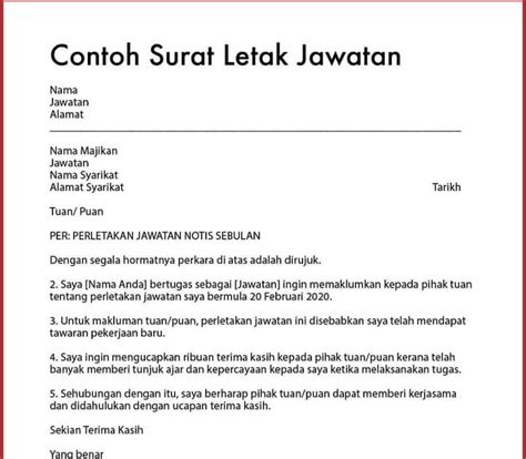 Contoh Surat Berhenti Kerja Tanpa Sebab