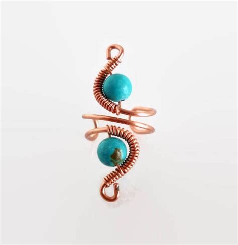 Items Similar To Turquoise Ear Cuff Copper Wire And Stone Earcuffs