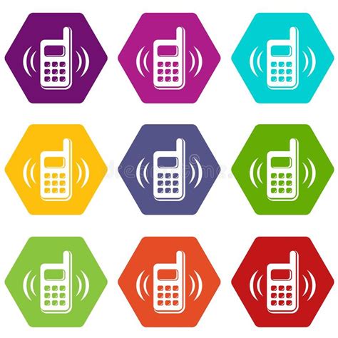 Phone Is Ringing Icons Set 9 Vector Stock Vector Illustration Of