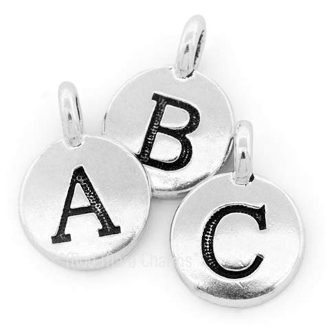 Silver Alphabet Charms Initial Charms Name Charms Word Charms