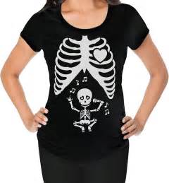 Halloween Funny Pregnant X Ray Skeleton Singing Baby Pregnancy Women