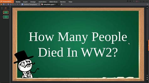 Use many with countable nouns, when you want to refer to a large but indefinite number. How Many People Died In WW2 - YouTube