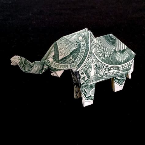 Money Origami Little Elephant Sculpture 3d Animal Lover Etsy Money