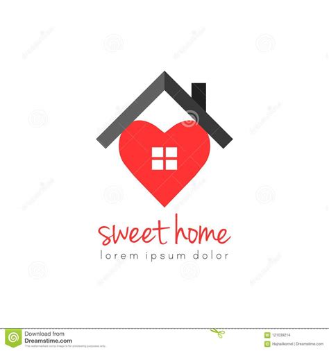 House Logo With Heart Symbol Stock Vector Illustration Of Estate