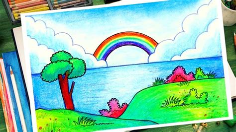 How to Draw Easy Scenery for Kids | Rainbow Scenery ... Fancy's art is a place where you can get daily art, drawing, painting, landscape, scenery, landscape videos, painting videos, landscape painting, landscape drawing, scenery drawing.