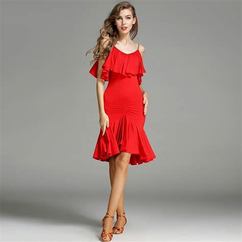 Red Latin Dance Dress Fringe Women Latin Dancing Clothes Dancewear Dress Latina Salsa Dress