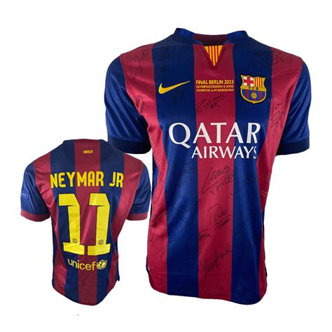Neymar Jr Match Issuedworn Shirt Champions League Final 2015