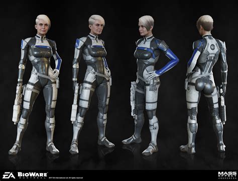 Artstation Cora Herbert Lowis Female Armor Mass Effect Universe