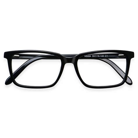 H5084 Rectangle Black Eyeglasses Frames Leoptique