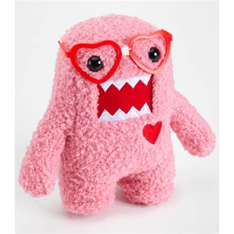 Pink Nerd Domo In Love Plush Cute Plush Nerdy Valentines Plush
