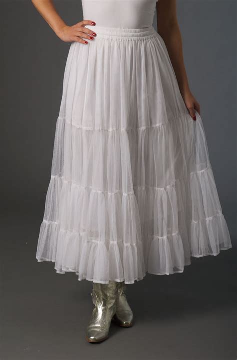 White Ruffled Net Mesh Skirt Ann N Eve Collection