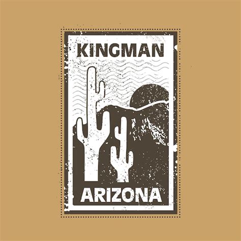Ilustración de insignia de sello de kingman arizona con diseño clásico