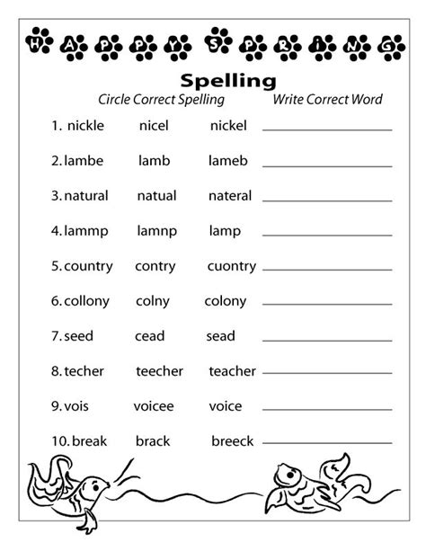 Spelling Worksheets For Grade 5 Kidsworksheetfun