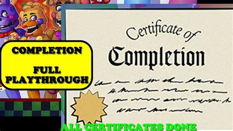 Unintentional Certificate Of Completion With No Salvages Freddy