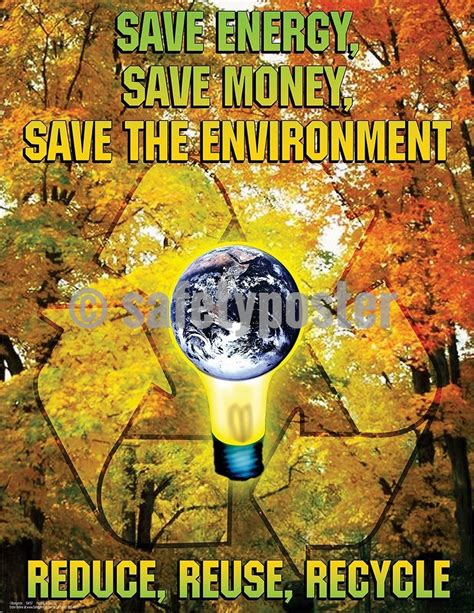 Save Energy Save Money Save The Environment Safety Poster