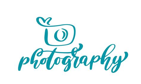 Camera Photography Logo Icon Vector Template Calligraphic Inscription