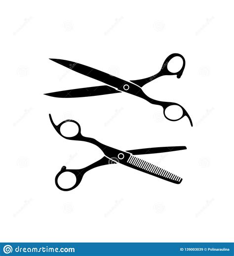 Silhouette Of Scissors And Thinning Scissors Stock Image
