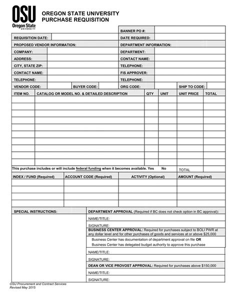 Free Printable Requisition Form Templates Pdf Excel Recruitment