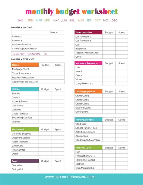 The Free Printable Budget Worksheet Is Perfect For Busy Moms To Do