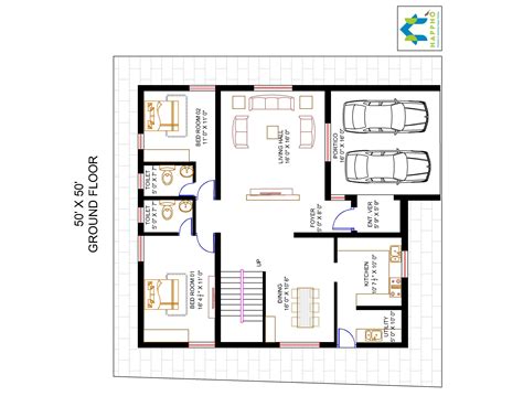 4 Bhk Floor Plan For 50 X 50 Plot 2500 Square Feet278 Squareyards