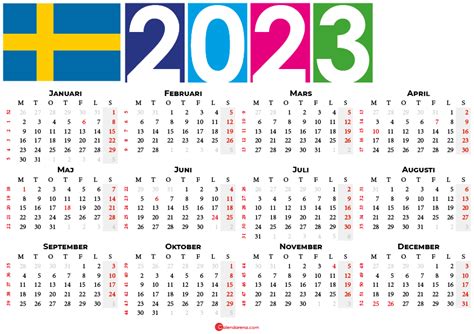 Kalender 2022 Sverige Med Helgdagar Och Veckonummer