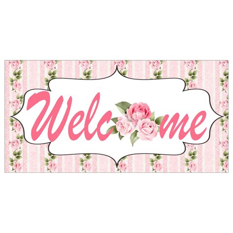 Rose Sign Welcome Sign Rose Decor Floral Decor Sign For Wreath