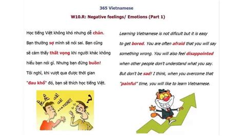 Learn Vietnamese Language With Annie 365 Vietnamese 10 Negative Feelingsemotions In