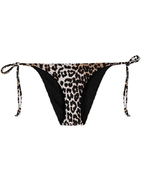 Ganni Leopard Print Bikini Bottoms Farfetch