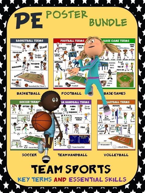 Pe Poster Bundle Team Sports 6 Sport Skill And 6 Sport Term Posters
