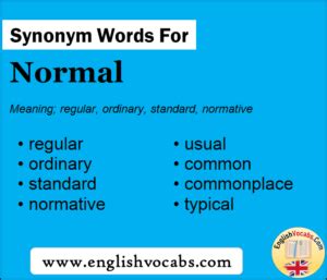 Synonym for Normal, what is synonym word Normal - English Vocabs