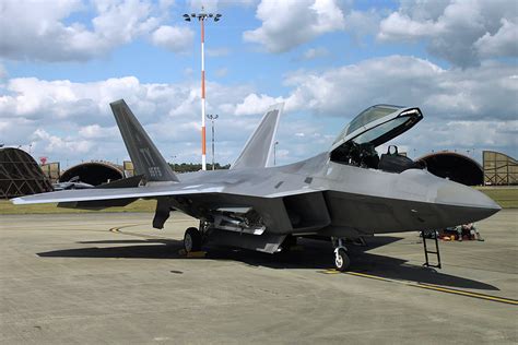 It is built by lockheed martin and boeing for around $350m per aircraft ($143m unit cost). RAF Lakenheath F-22 Raptor Deployment By UK Airshow Review