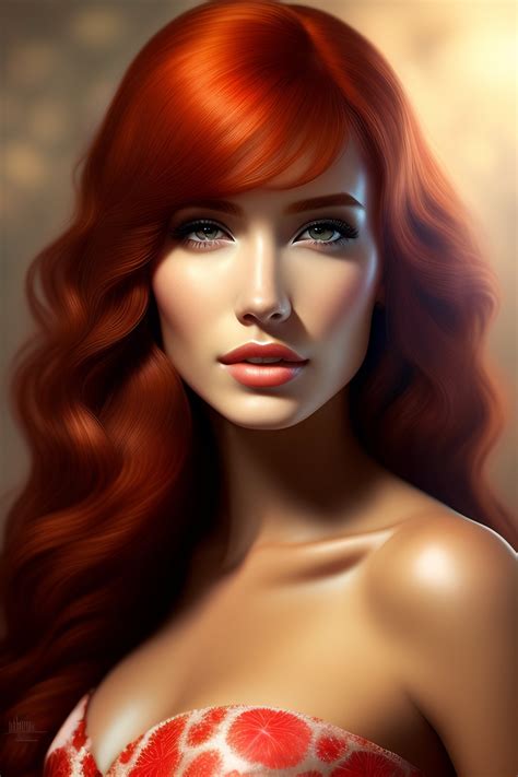 lexica realistic detailed semirealism beautiful gorgeous cute red hair