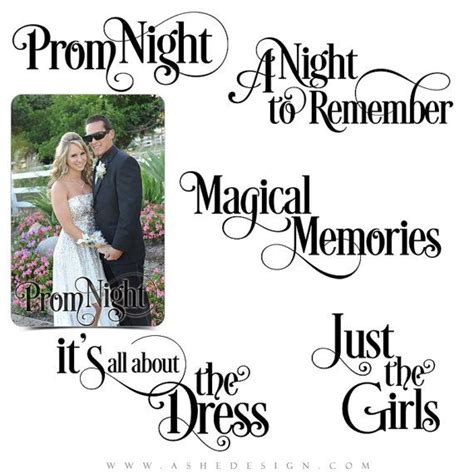 Prom Word Art Photo Overlays For Scrapbooking Prom Night 5 Custom Quotes For Your