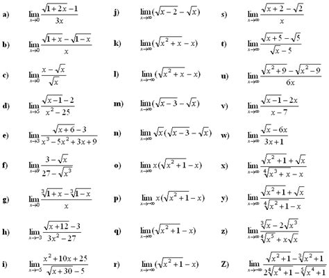 Math Exercises And Math Problems Limits Derivatives Integrals