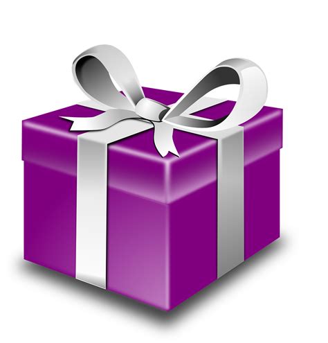 ของขวัญ ห่อ สีม่วง กราฟิกแบบเวกเตอร์ฟรีบน Pixabay