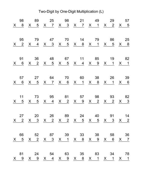 6th Grade Multiplication Worksheets Printable Free