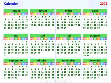 Kalender2021 Horizontaal En Verticaal