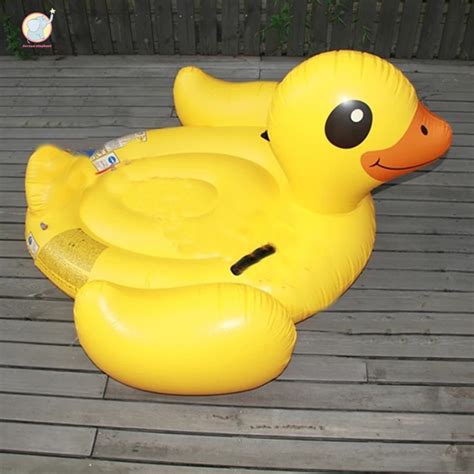 Large Yellow Duck Floating Adult Swimming Ride On Rider Pool Floats For