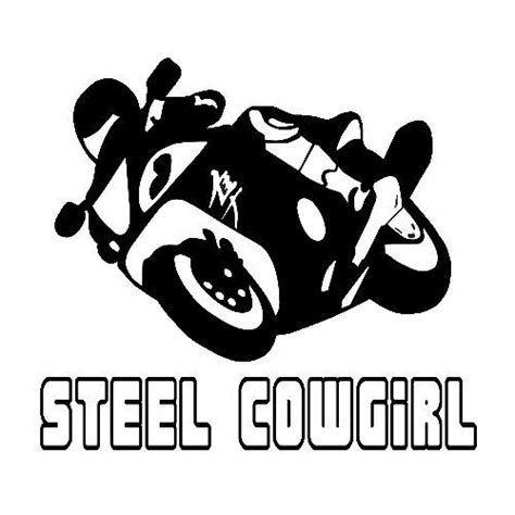 Steel Cowgirl Motorcycle Vinyl Decal Sticker Steel Cowgirl Vinyl