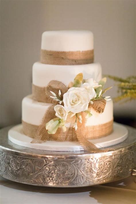 Blumen Deko Burlap Wedding Cake Burlap Cake Country Wedding Cakes