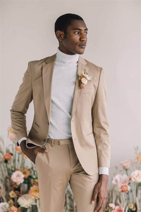 Men Beige Suit Pc Wedding Suit Groom Suit Gift For Men Cream Suit