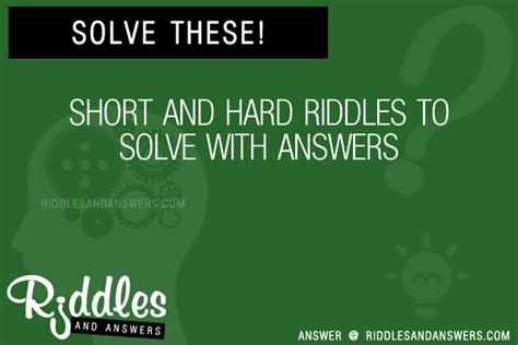 30 Short And Hard Riddles With Answers To Solve Puzzles And Brain
