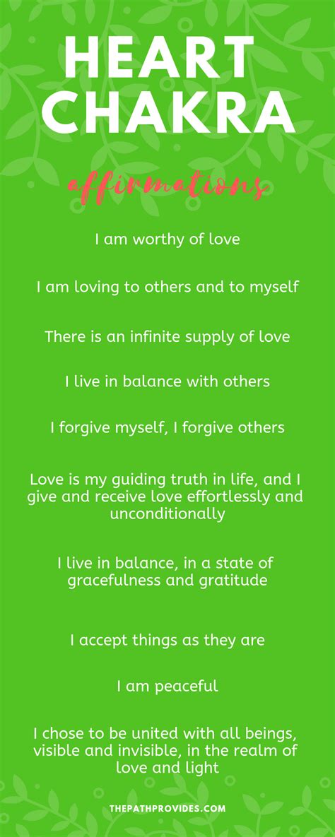 10 Powerful Heart Chakra Affirmations For Healing Your Fourth Chakra