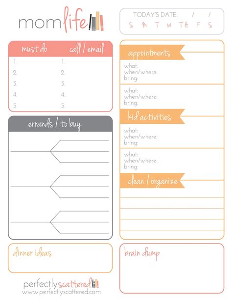 Free Printable Daily Planner For Moms Daily Planner Printable Mom