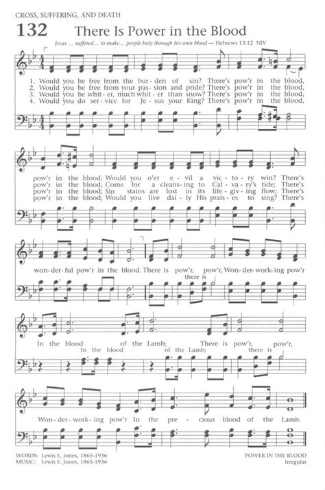 There Is Power In The Blood Gospel Song Lyrics Hymn Music Hymns